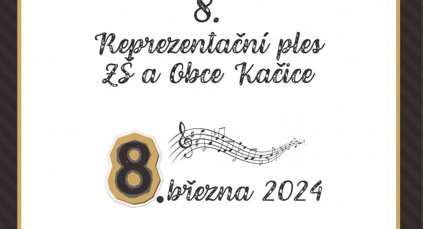 Plakát ples obec + zš Kačice 2024